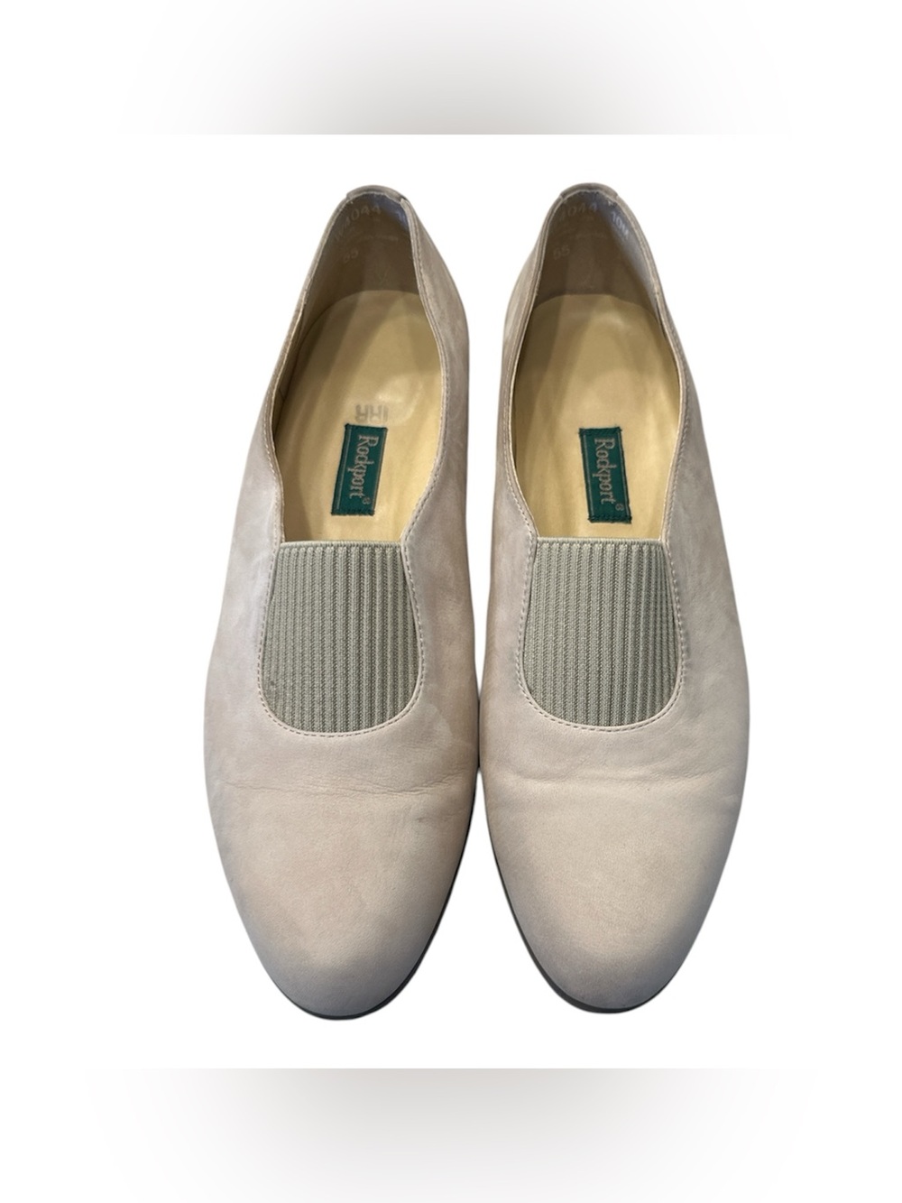 Rockport Leather Elastic Slip On Comfort Loafers Flats Beige Tan Women 10M W4044